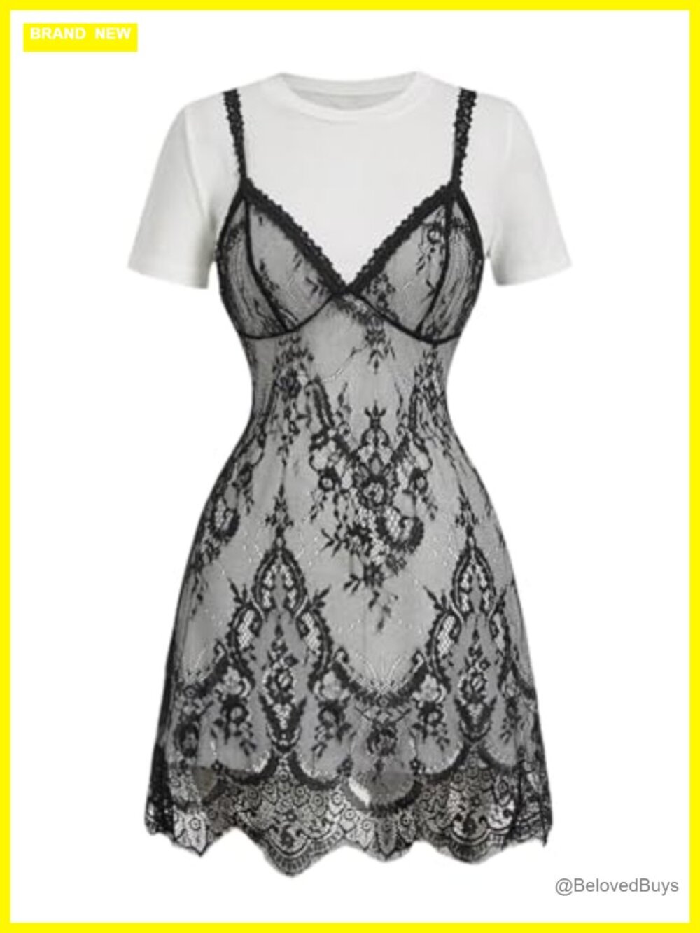 Women's 2-in-1 Lace Short Sleeve A-Line Summer Dress